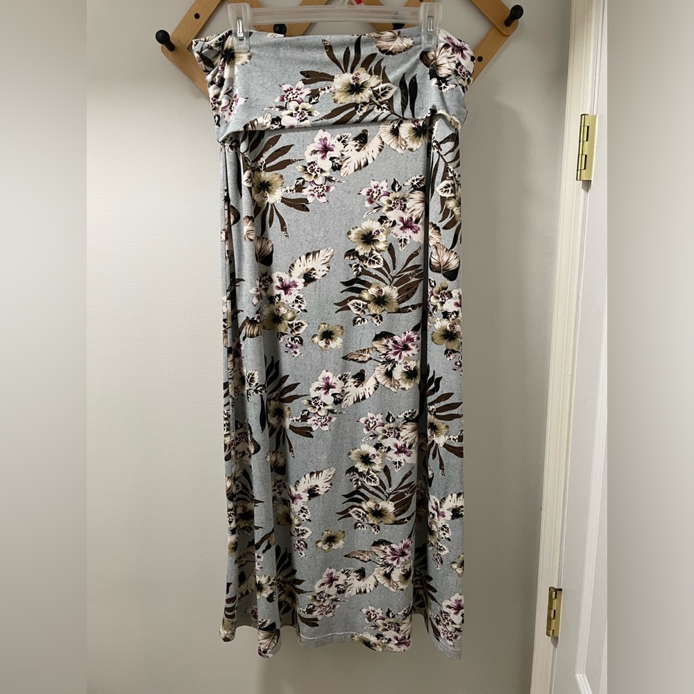 The Main Street Exchange Modest Floral Tropical Maxi Skirt